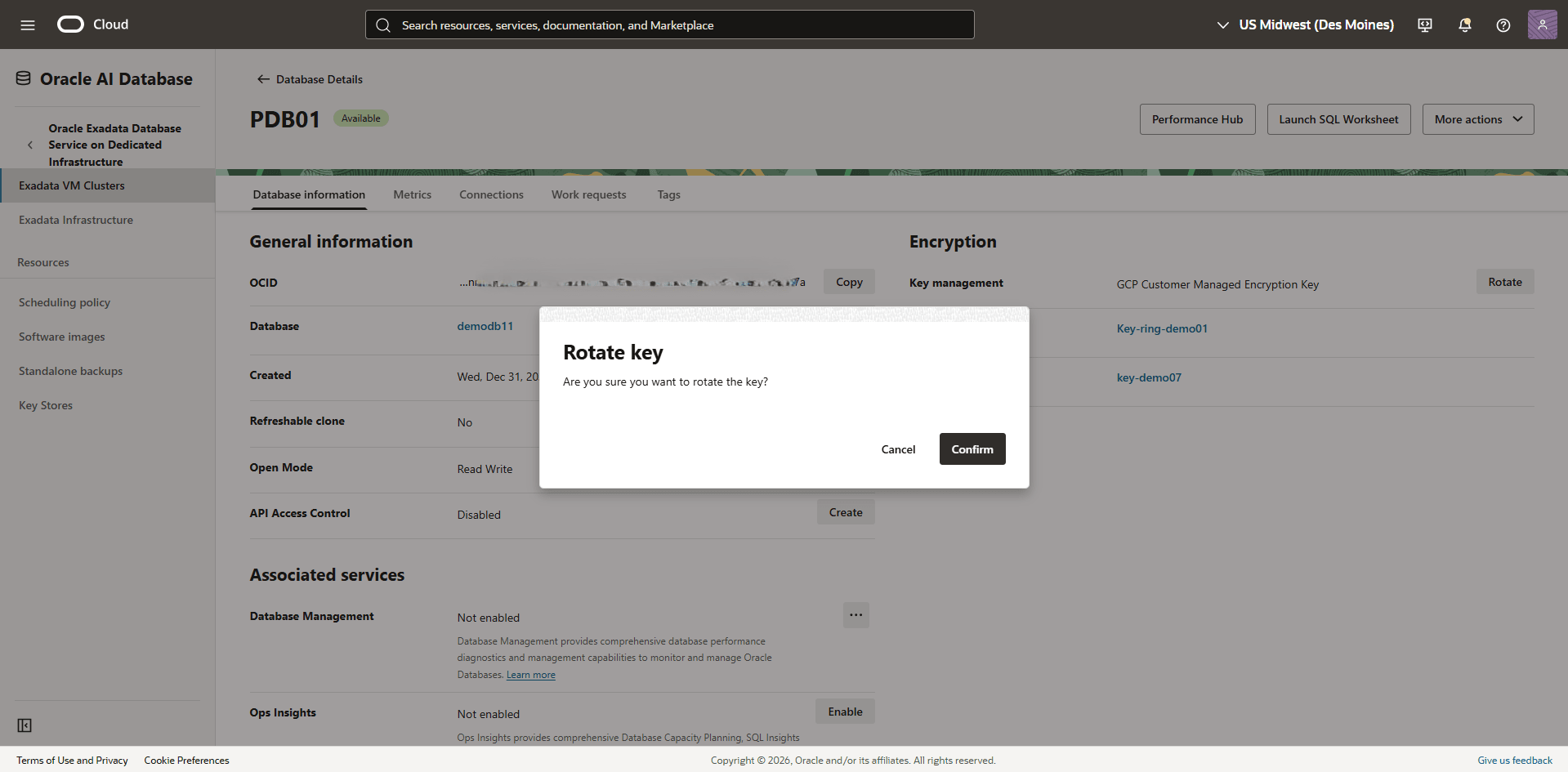 This screenshot shows how to rotate key.