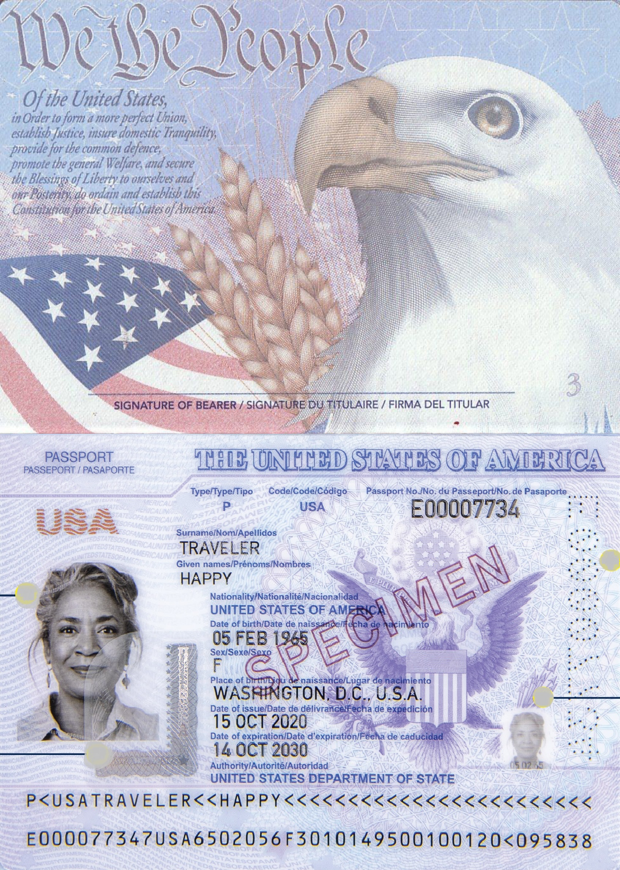 Fictitious passport.