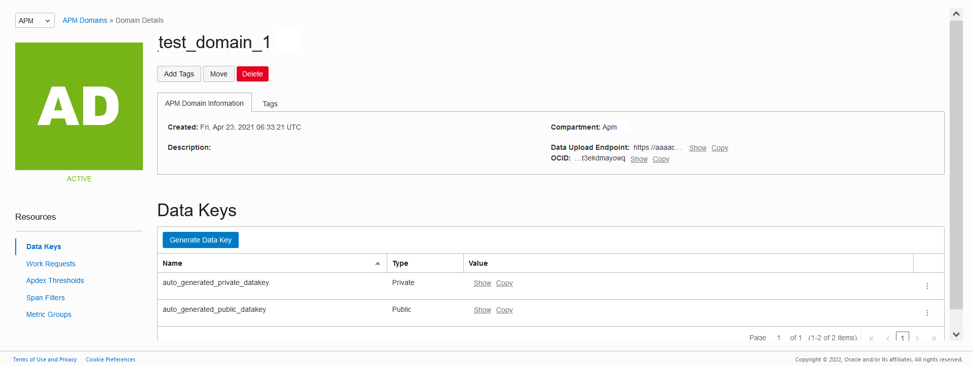 Configure APM Domains