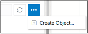 This image depicts the Create Object option in the SQL Worksheet.