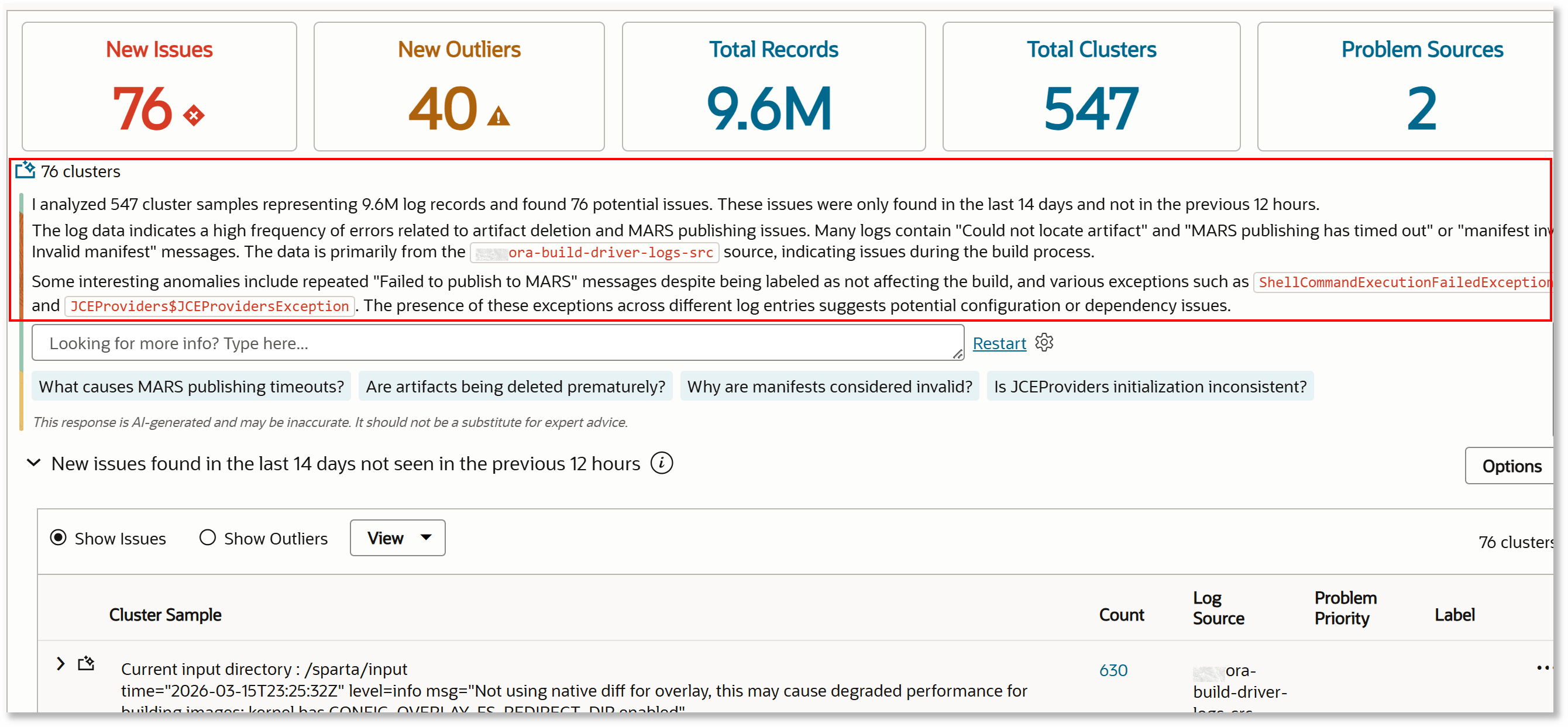 New Issues explain feature