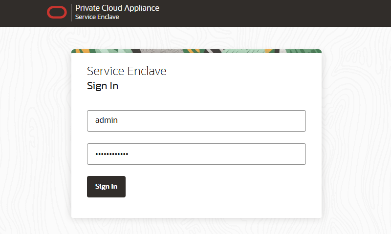 Figure showing the Service Enclave Sign In page.