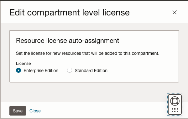edit compartment level license