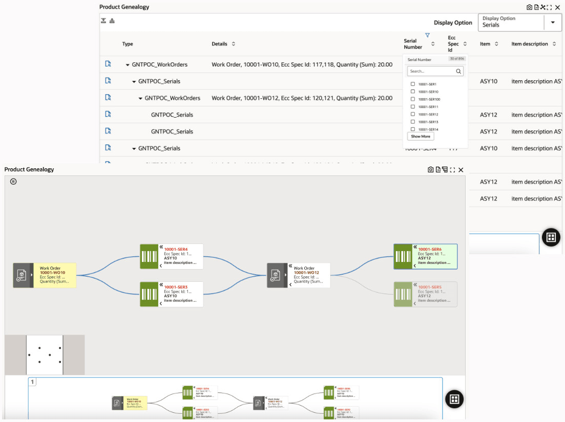 Example of Custom Labels in a Diagram's Row Expander View