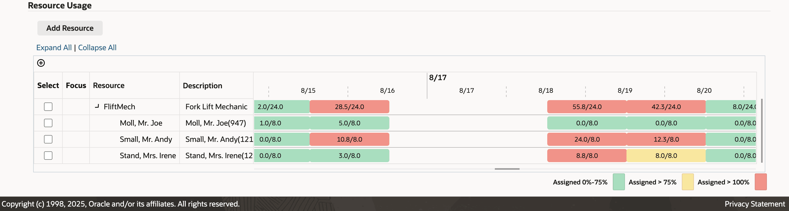 Resource Load Gantt View