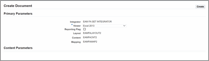 Create Document page to create the WebADI template