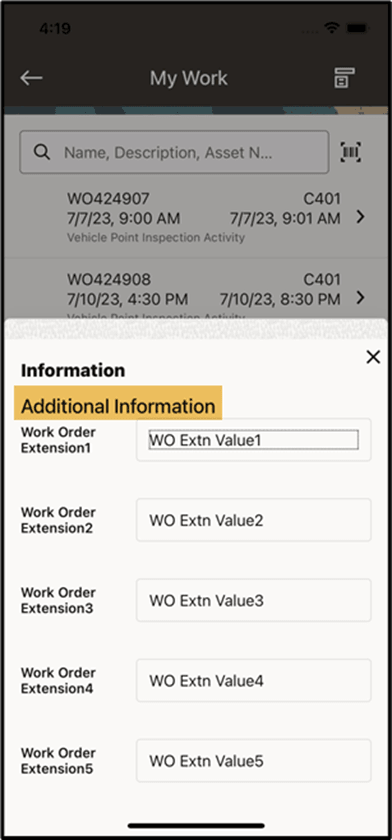 Additional Work Order Extensions