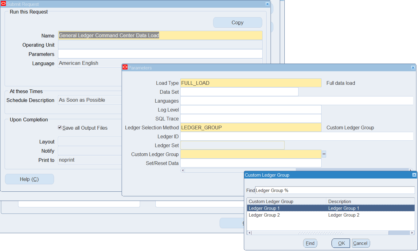 Custom group of ledgers Selection