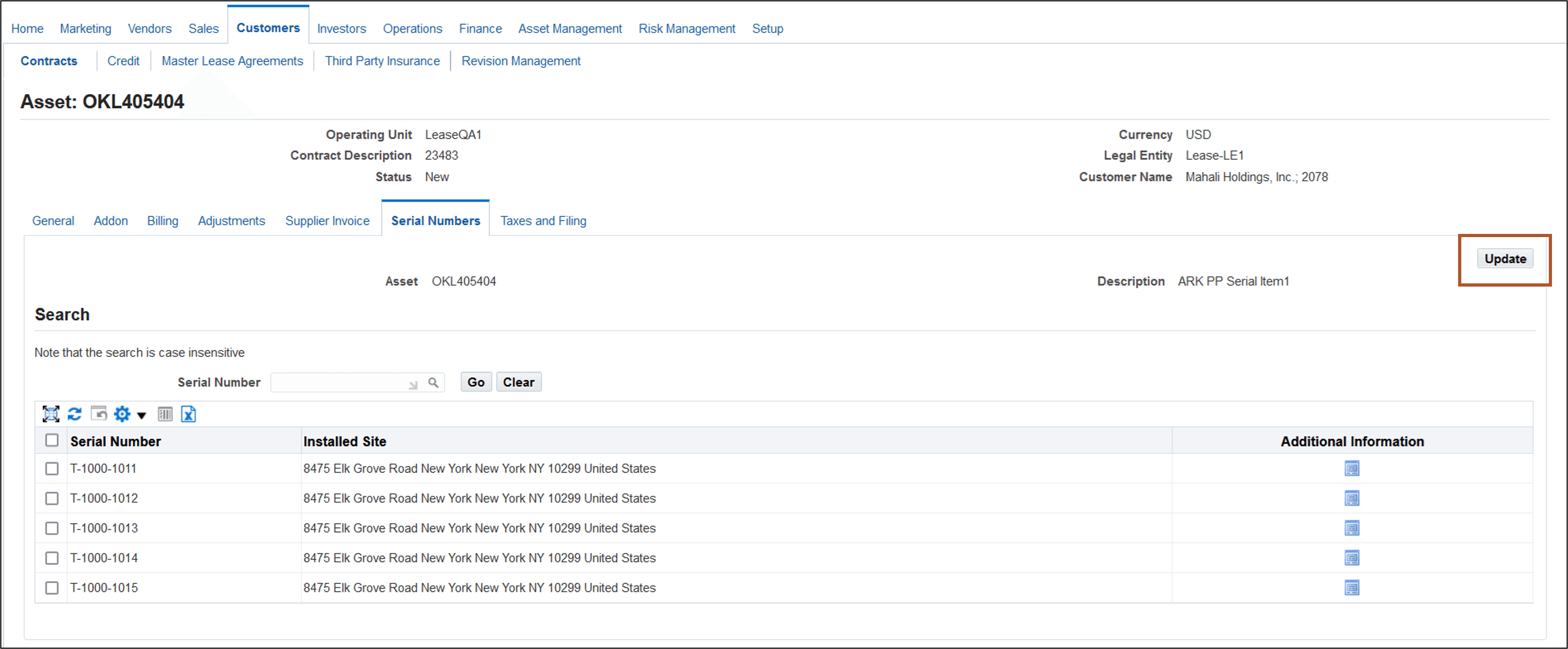 Update Serialized Units