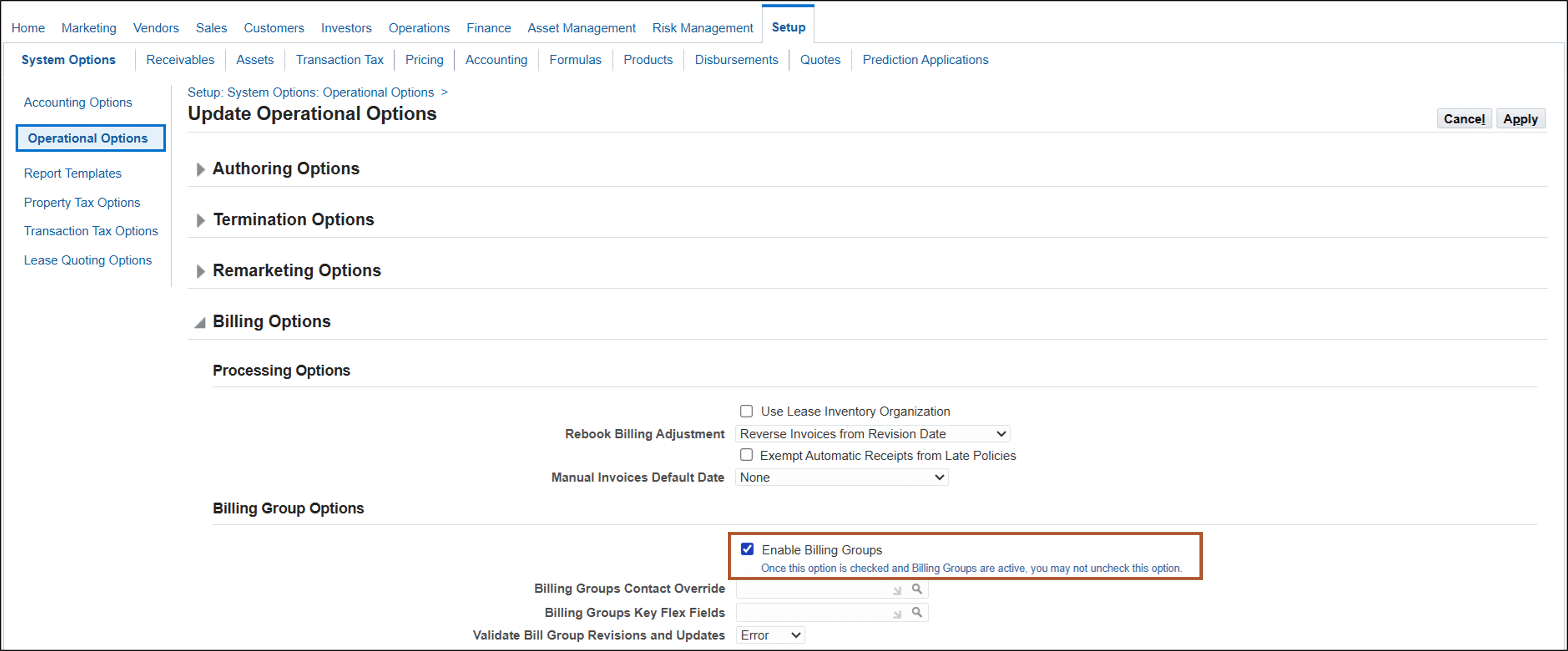 Configure System Options