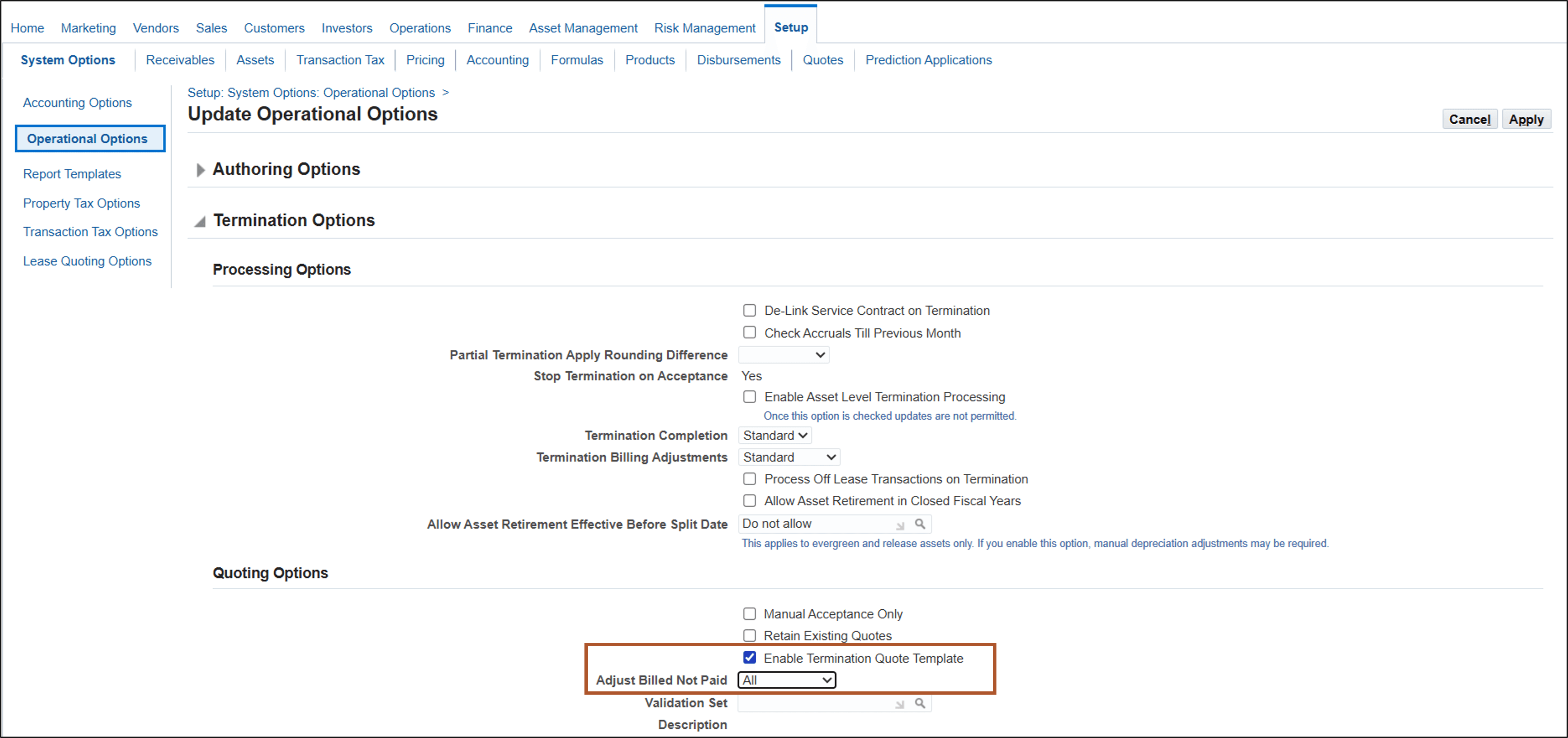 Configure System Options