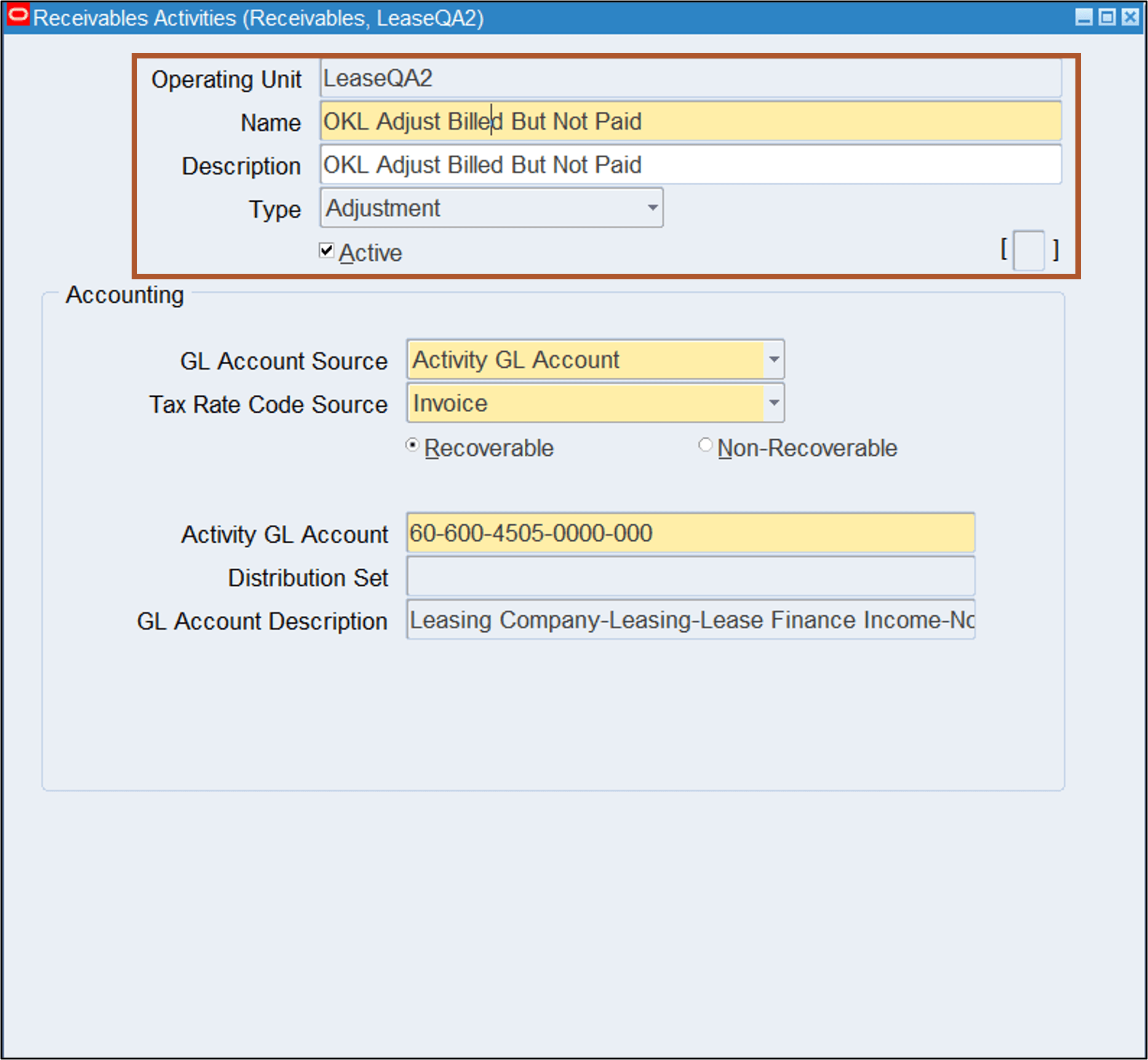 Create Receivables Activity for Billed But Not Paid Adjustments