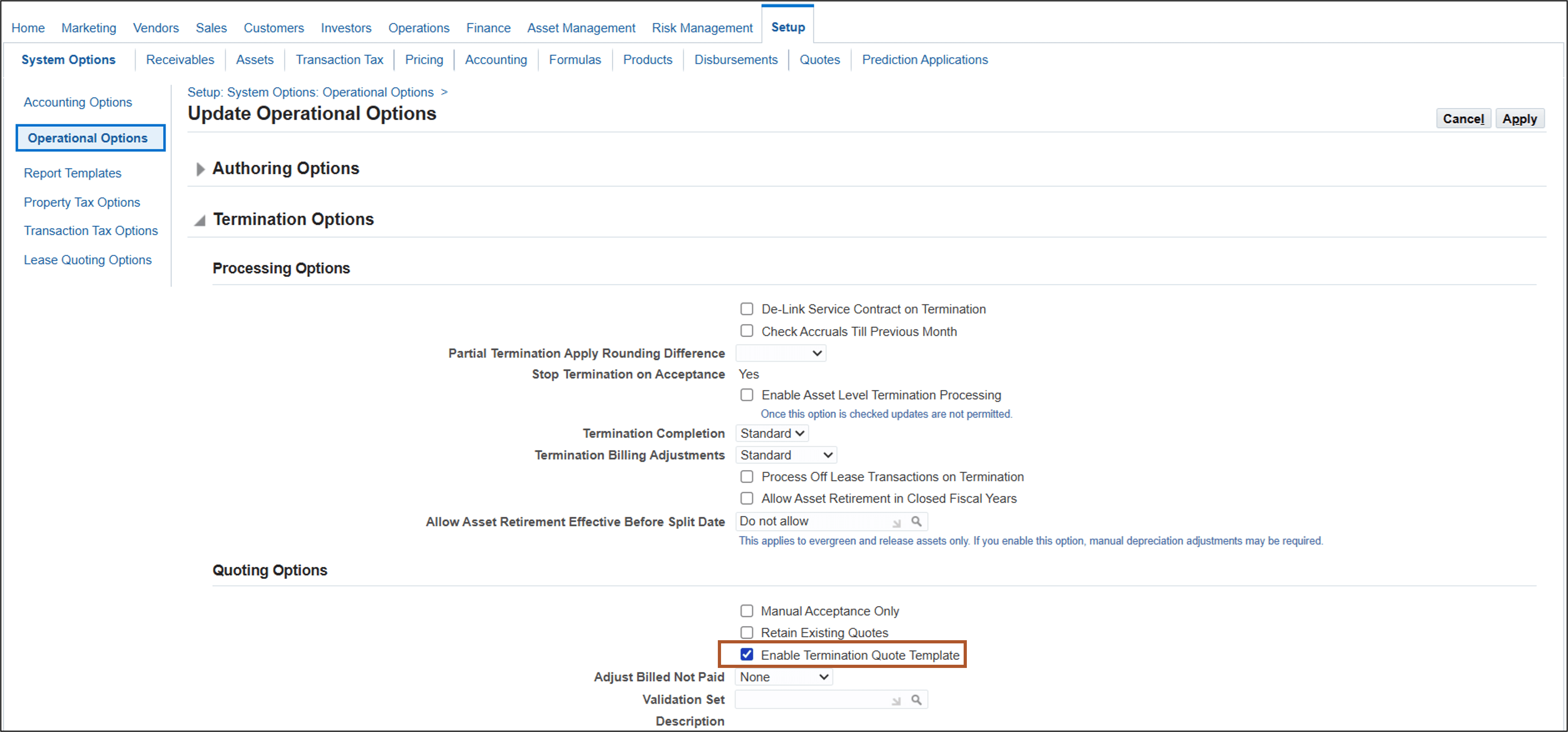 Configure System Options
