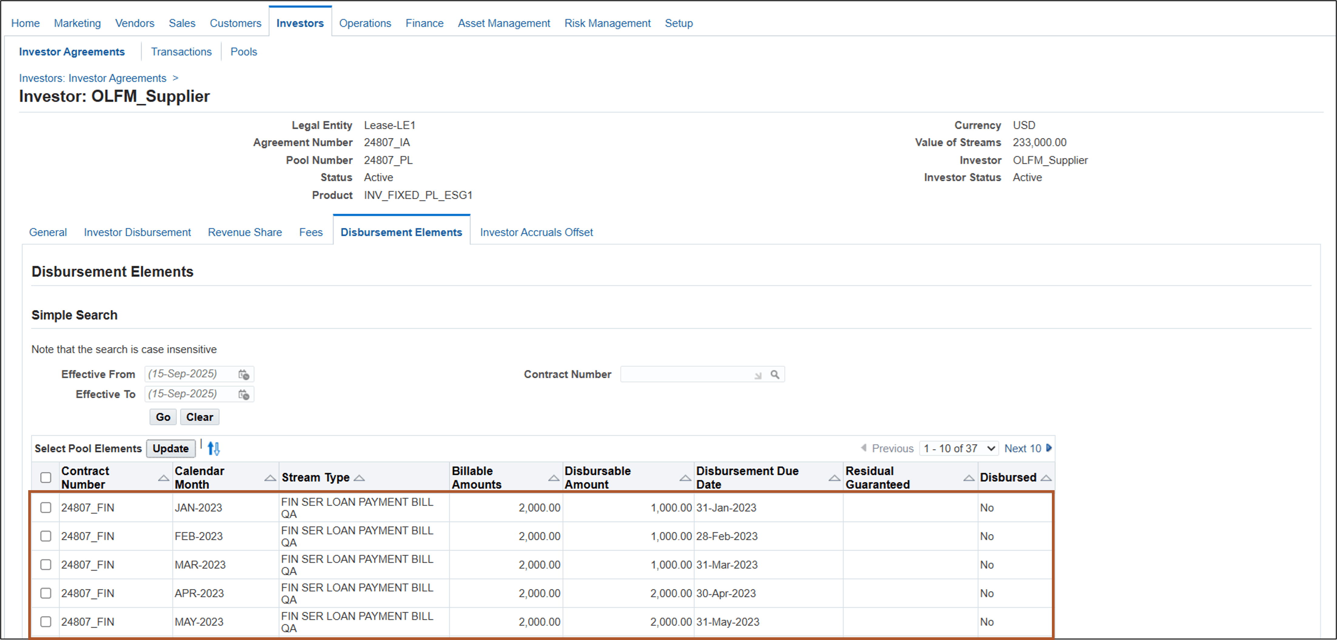 Create and Activate Investor Agreement