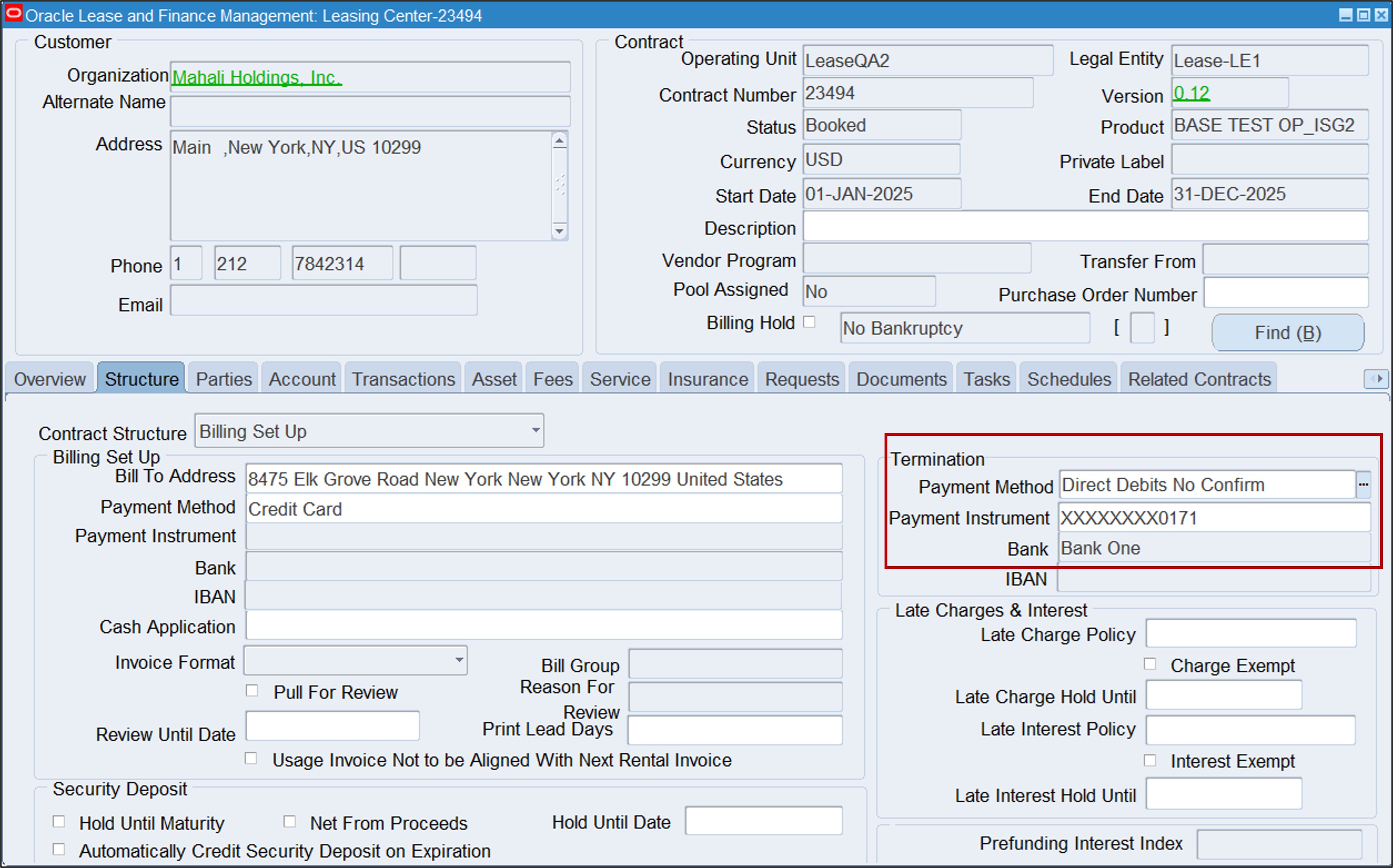 Update Billing Setup Page