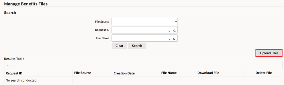 Manage Benefits Files > Upload Files