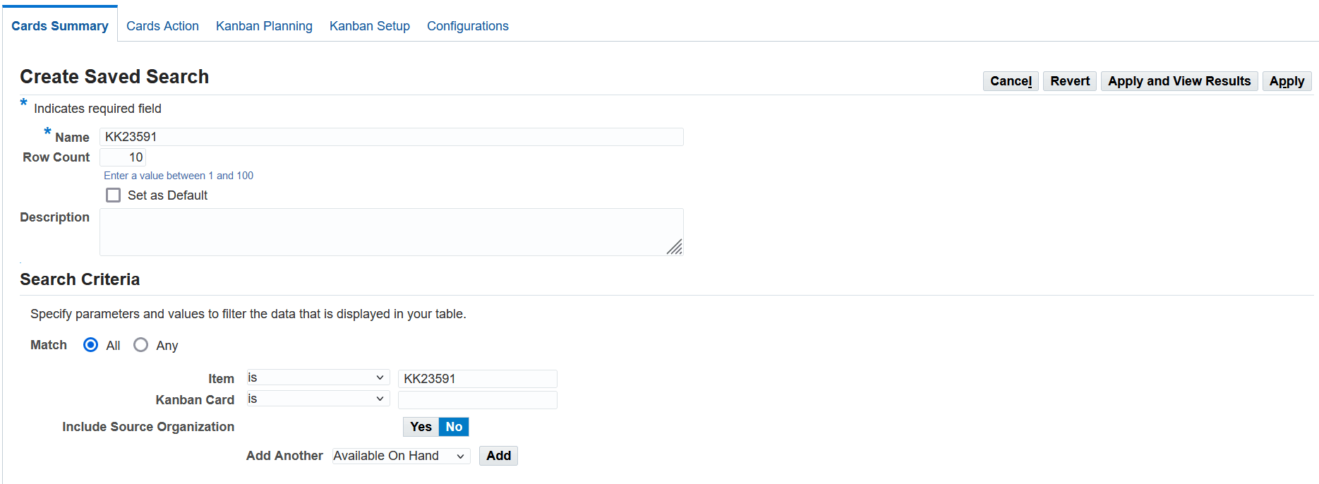 Create a saved search