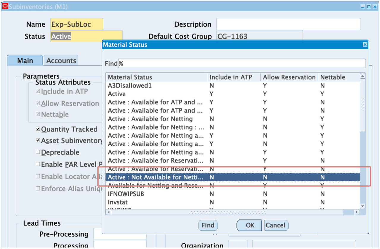 Expense Subinventory Setup - Step 1