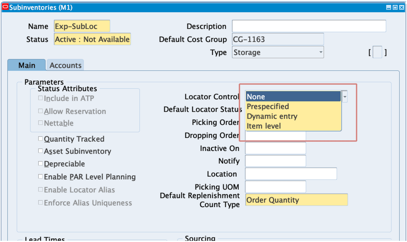 Expense Subinventory Setup - Step 3