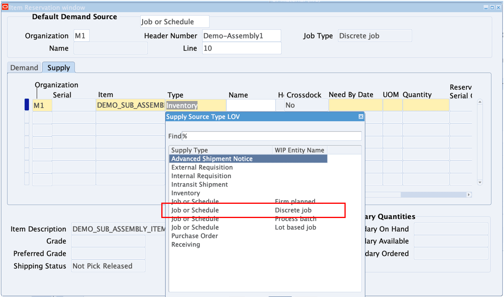 Discrete Job as Supply
