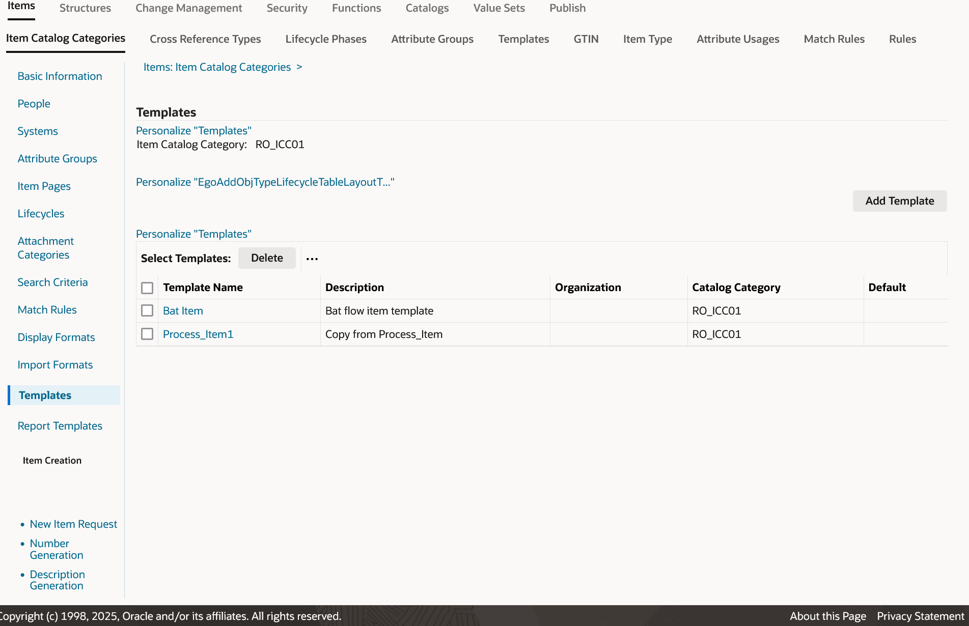ICC with Associated Templates
