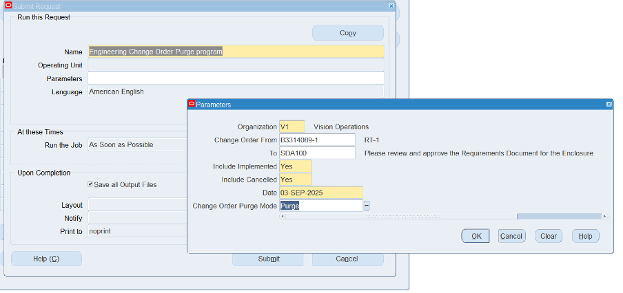 ECO Purge Concurrent Program