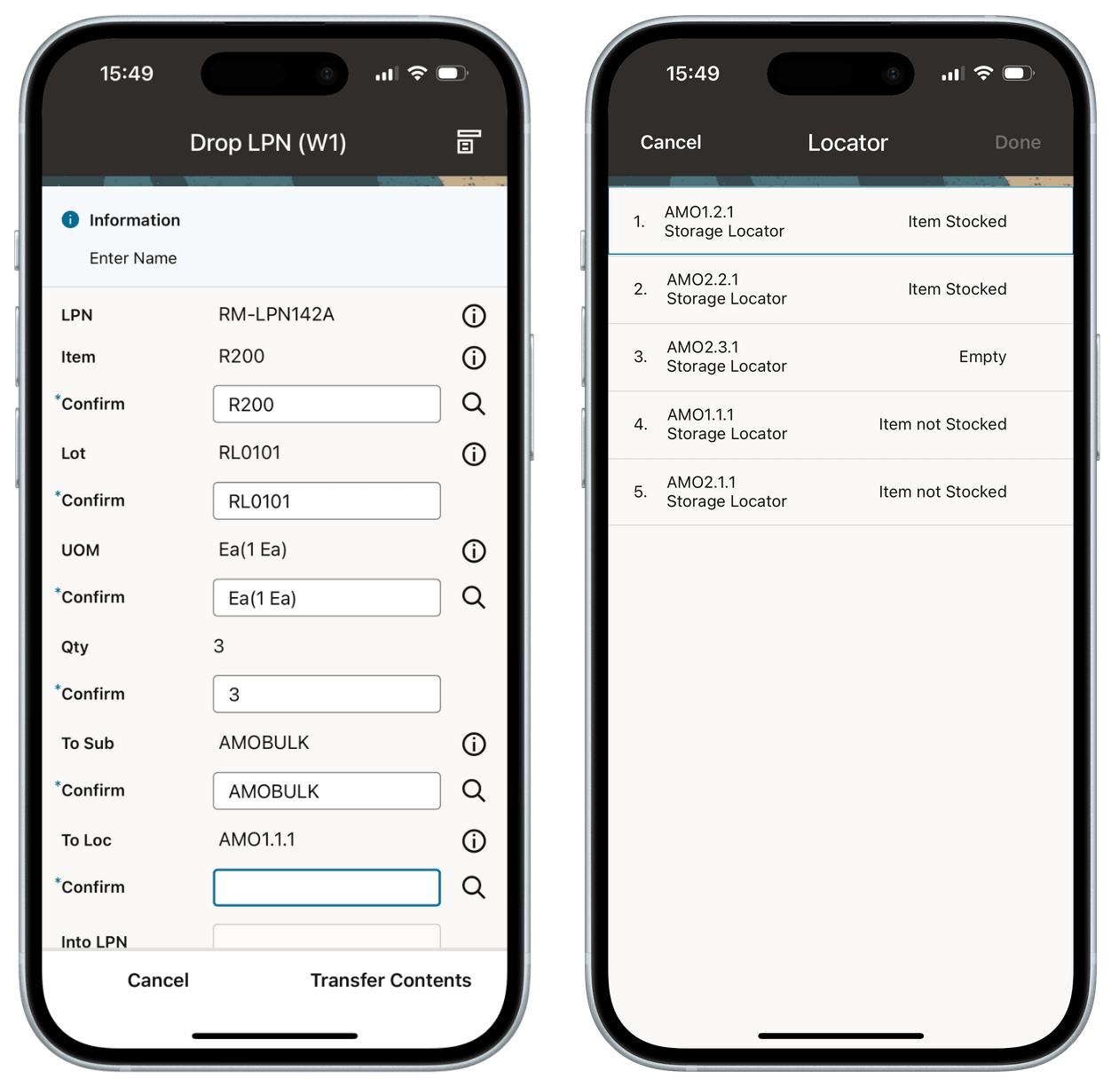 Alternative Putaway Suggestions