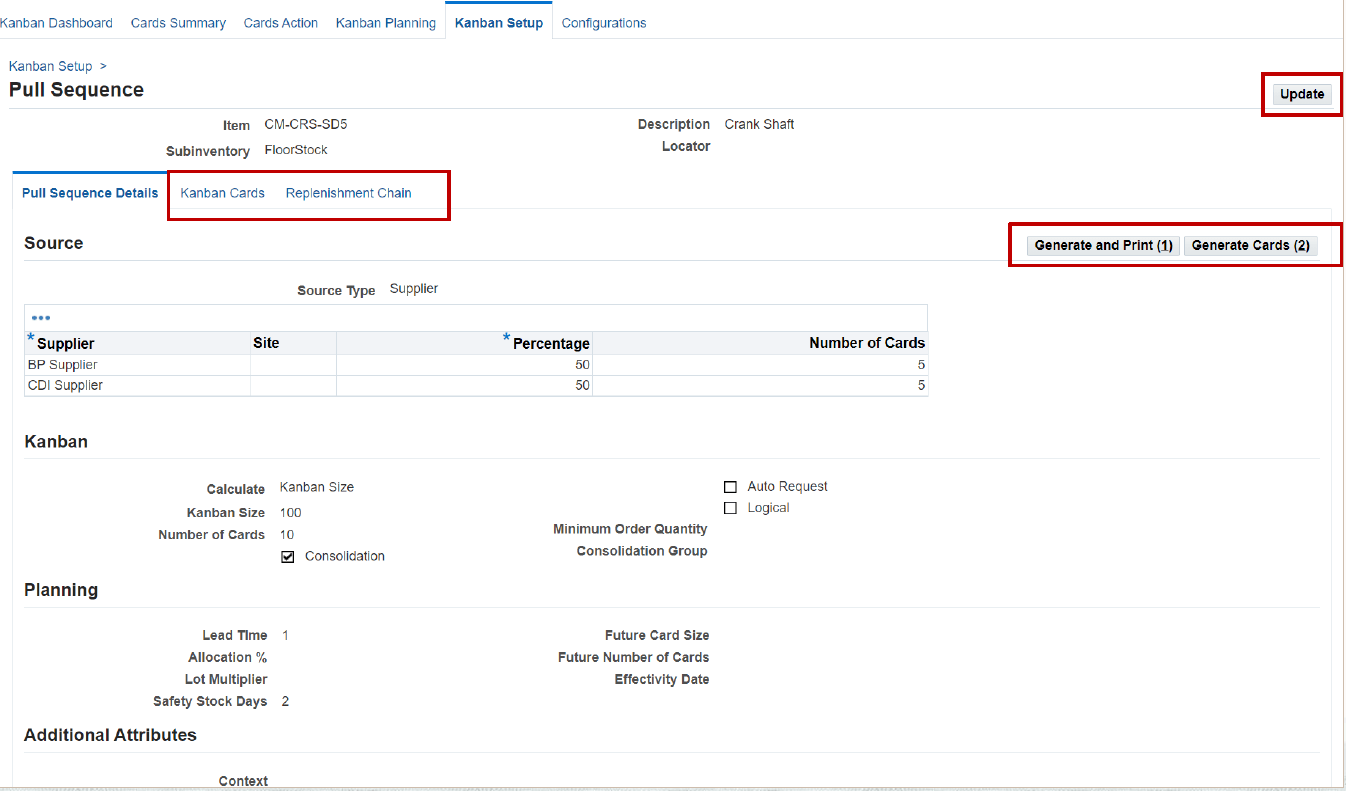 Kanban Setup-Generate Card