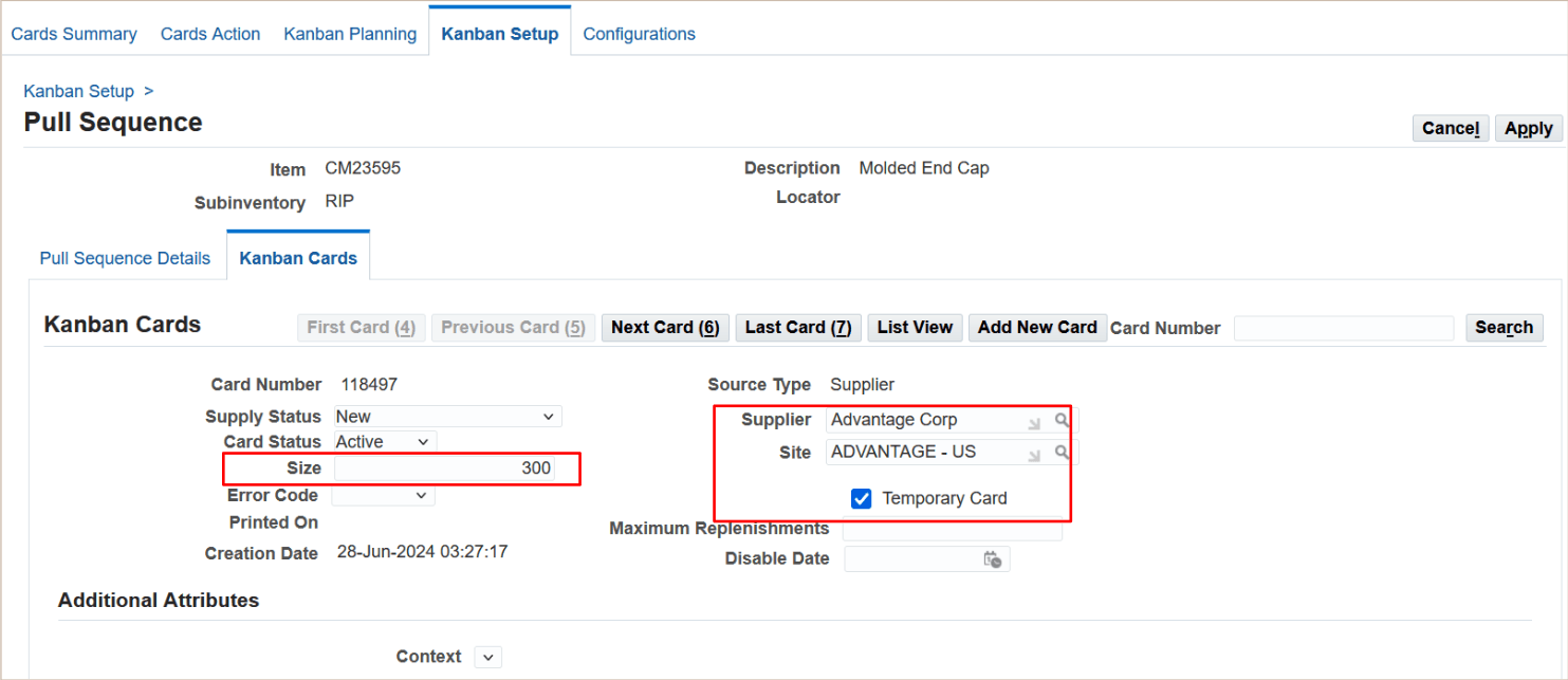 Kanban Setup Page
