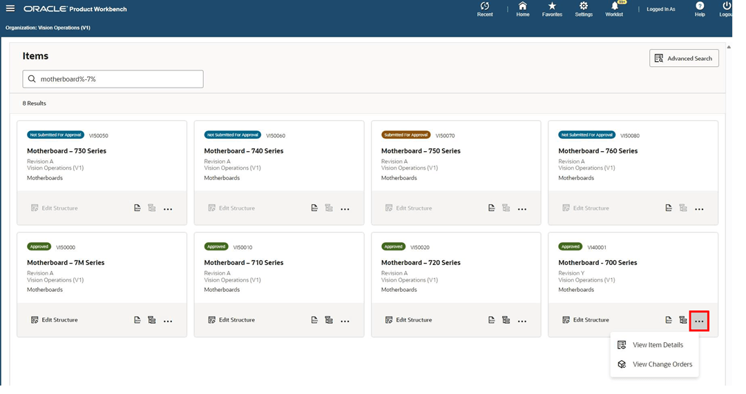 Product Workbench HTML Page