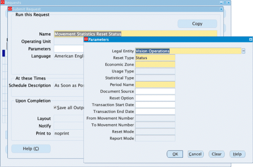 Movement Statistics Reset Status Concurrent Program