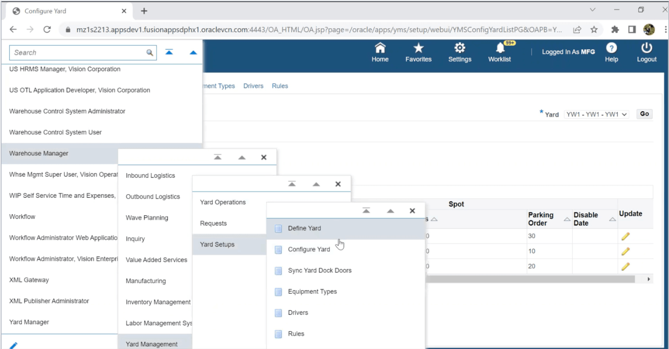 Yard Management Features for Warehouse Management-enabled Orgs