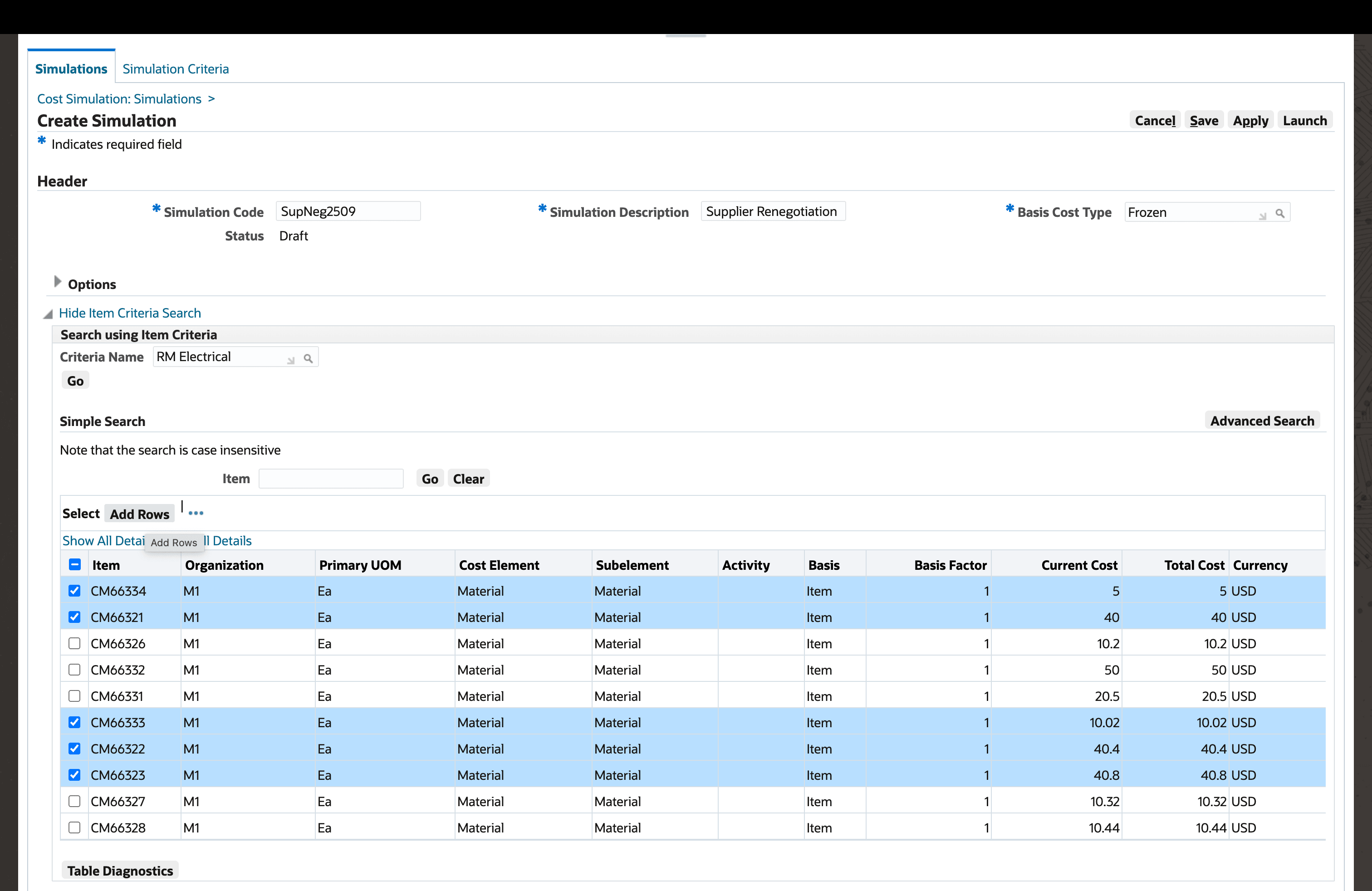 Create a Simulation using a Simulation Criteria