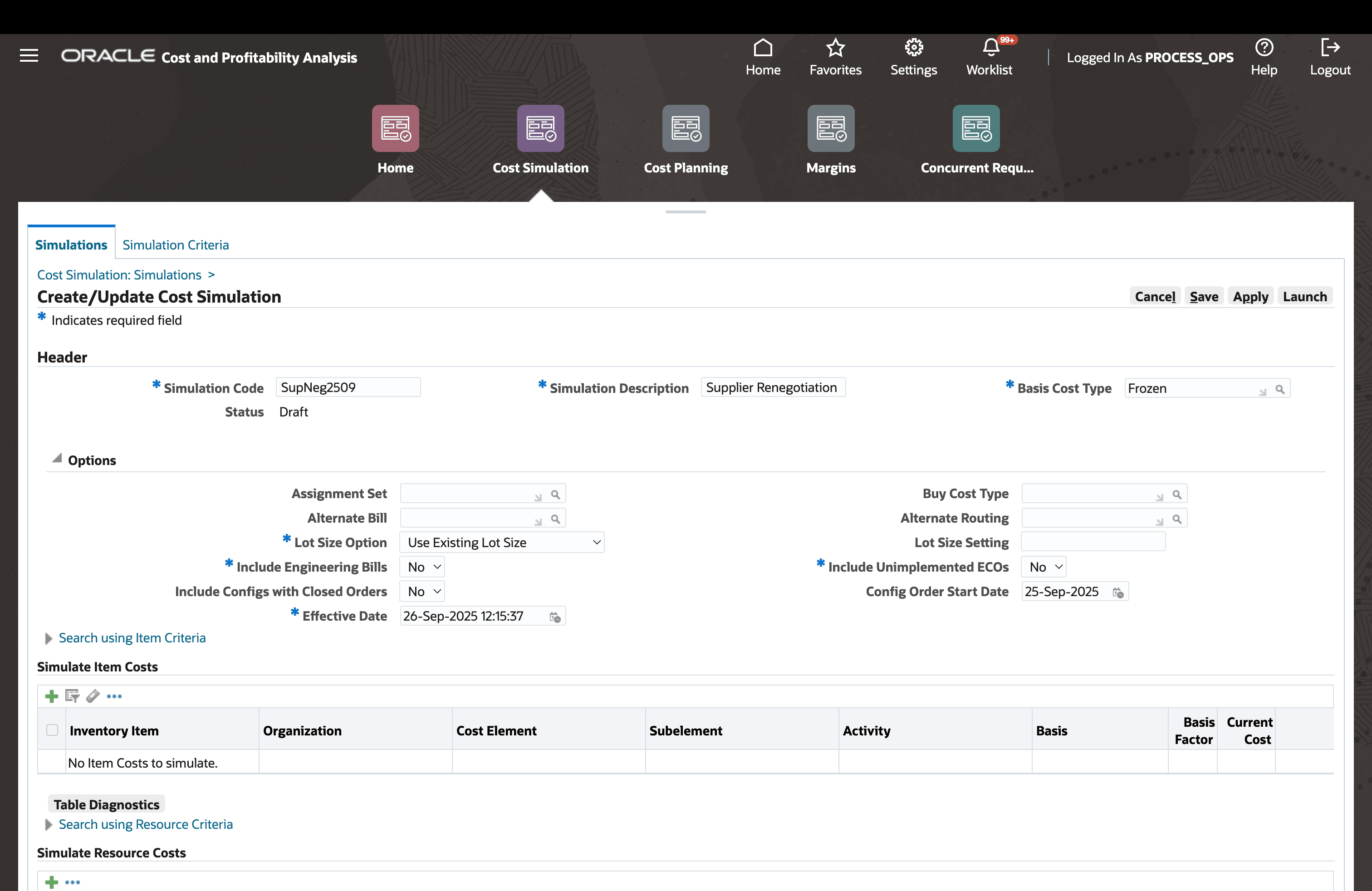 Select roll-up options