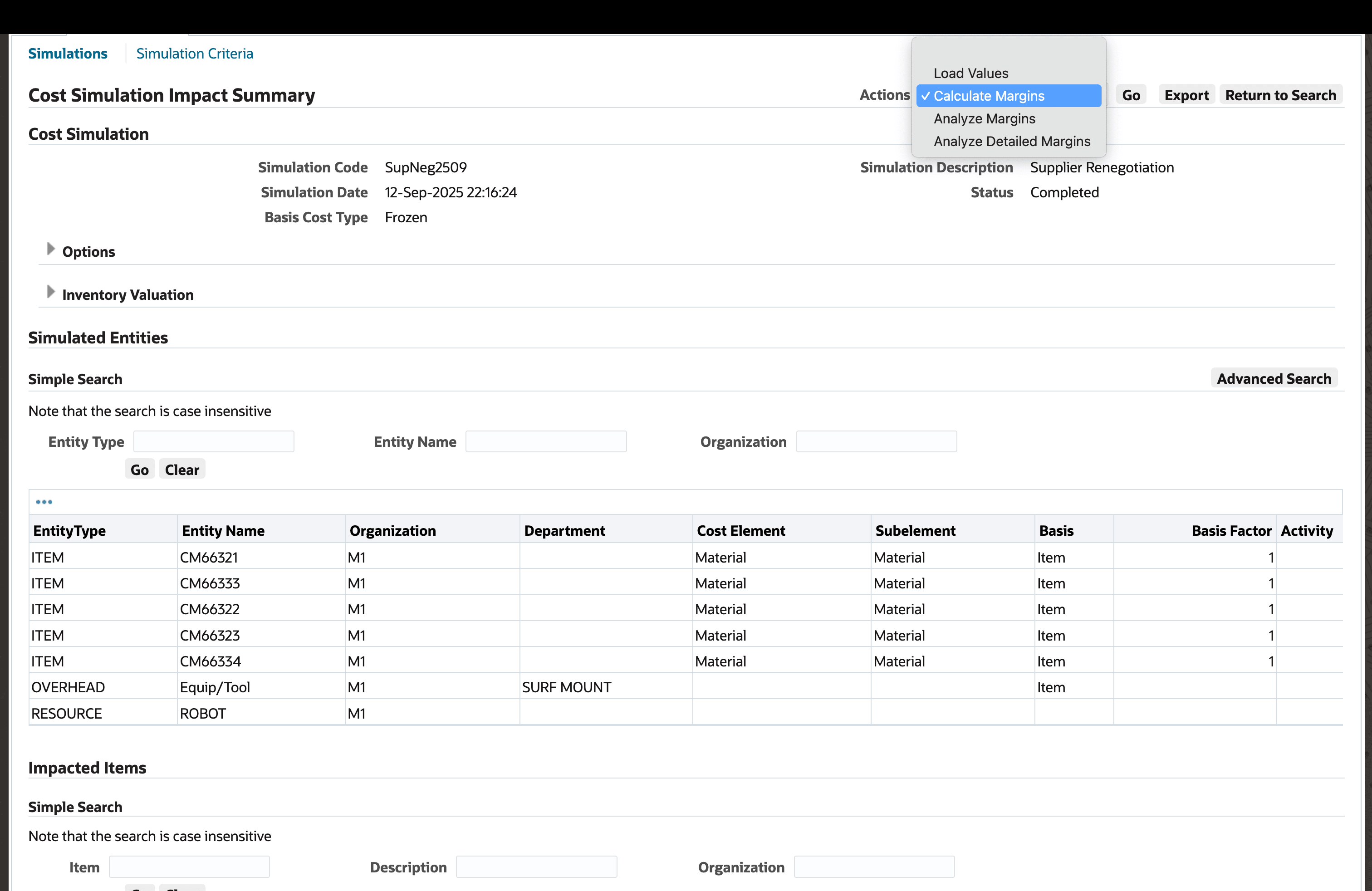 Review Impact to Gross Margin