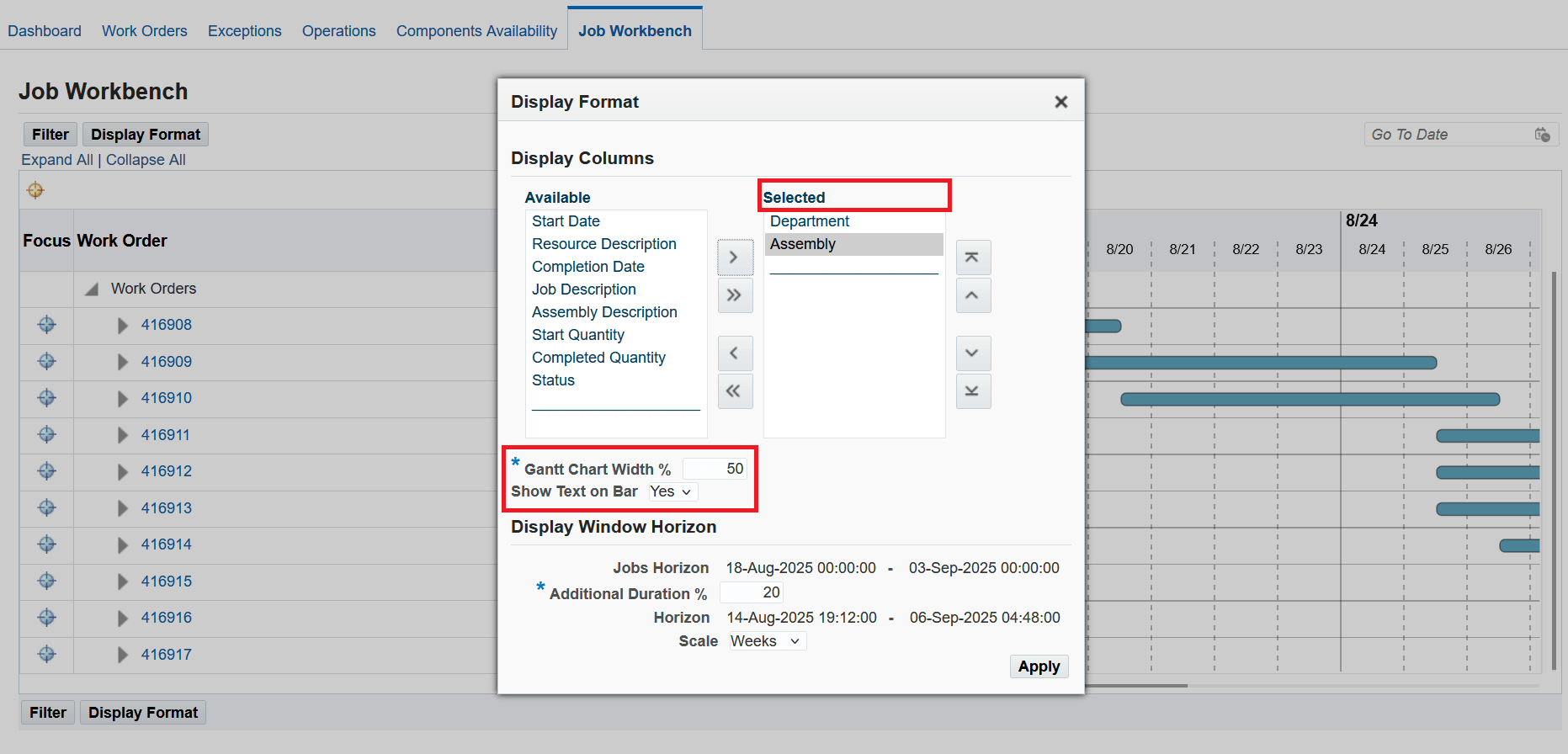 Display Format - Settings are updated
