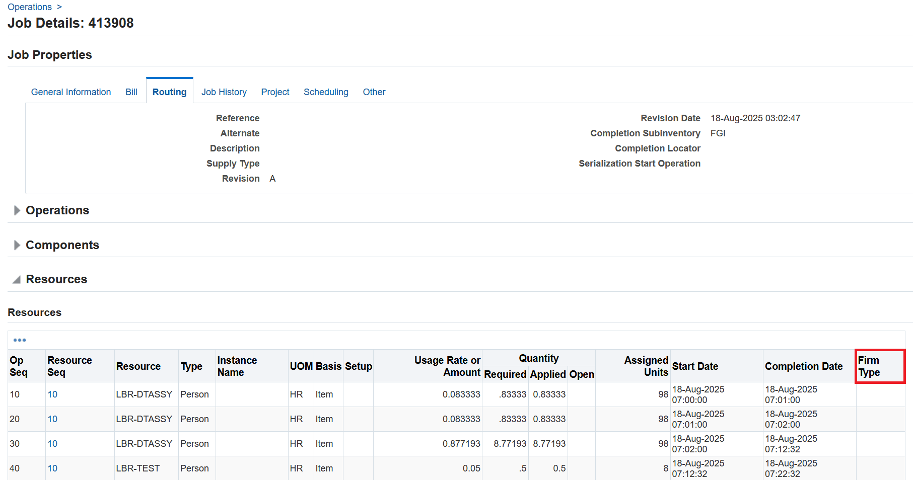 Job Details page - View Firm Type in Resources section