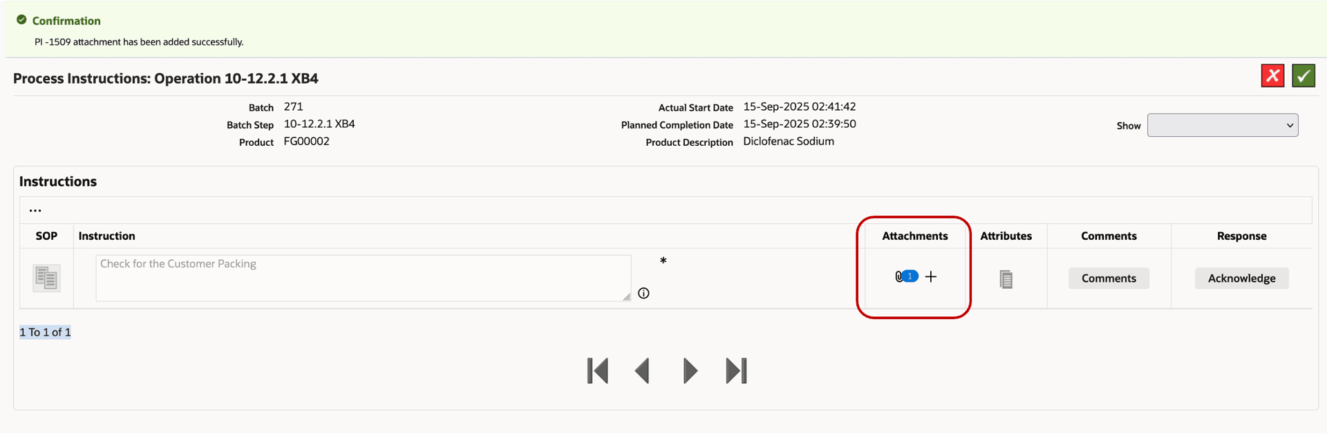 Document Attached against Instruction Set