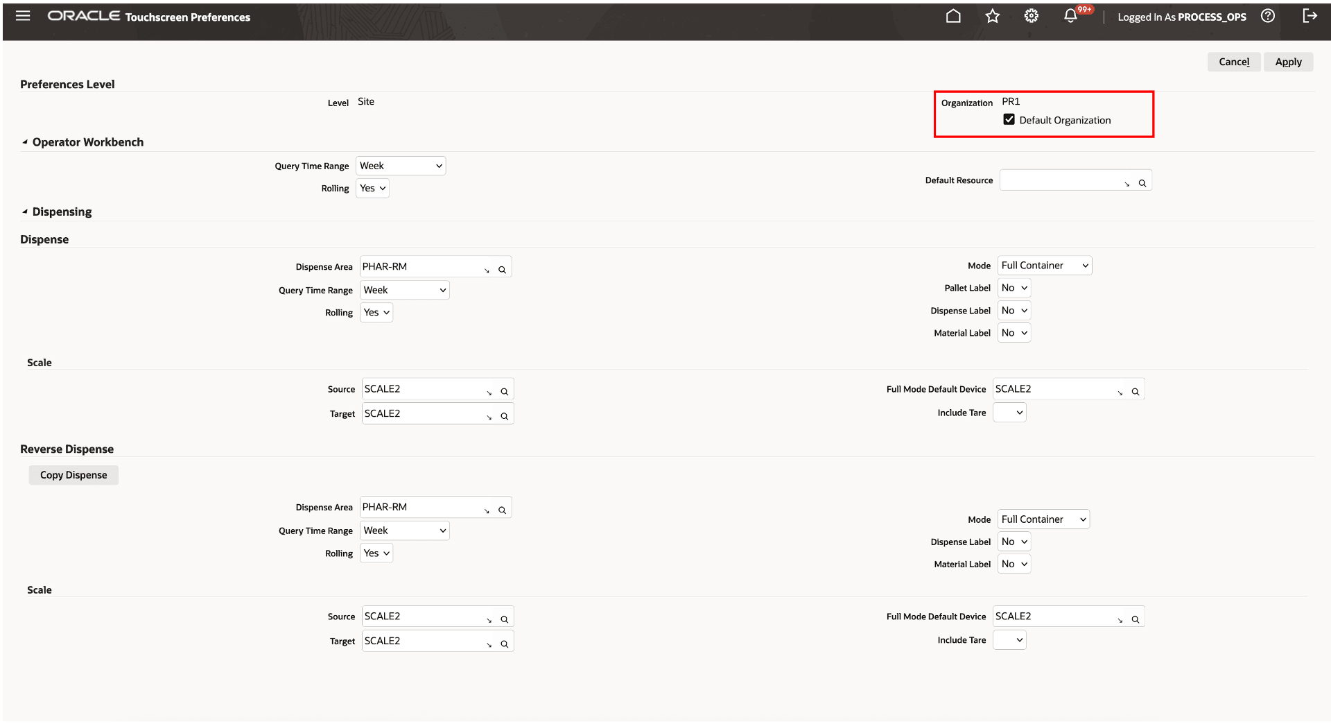 Setup Default Organization