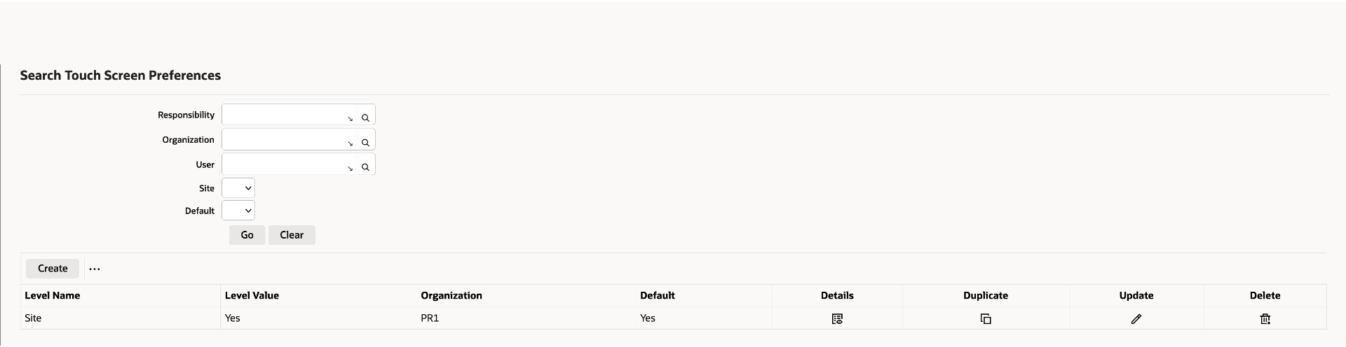Touchscreen Preference Setup