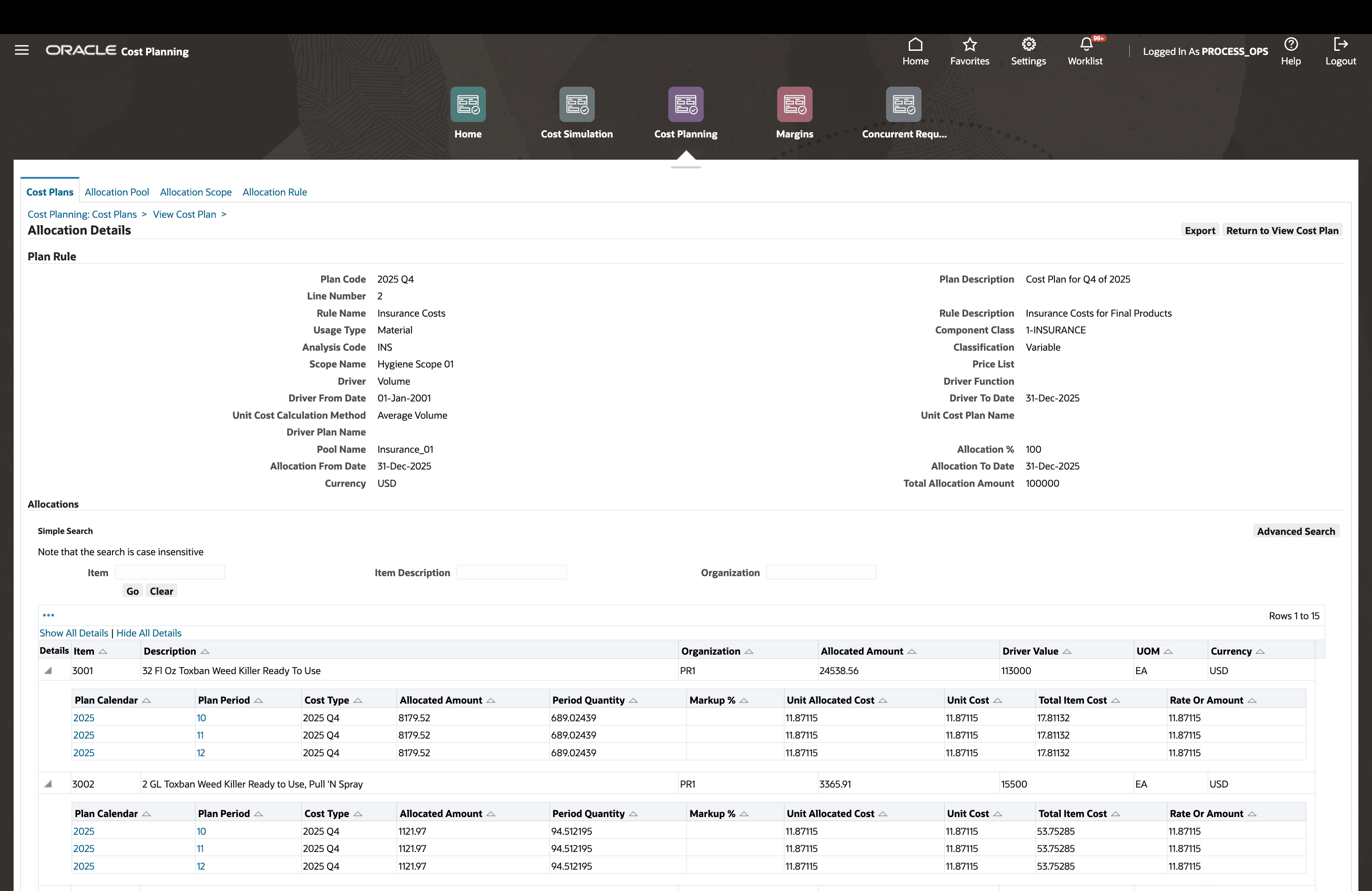 Review the Cost Calculations Done by the Allocation Rule for a Purchasing Driver