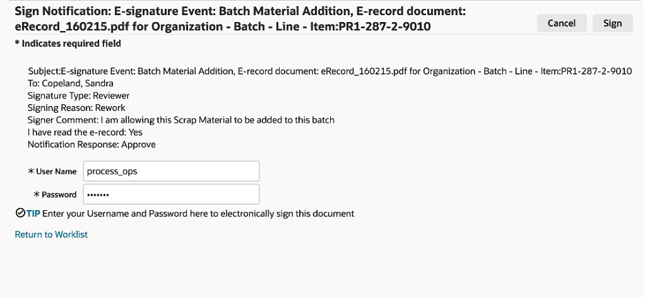 Sample Electronic Signature