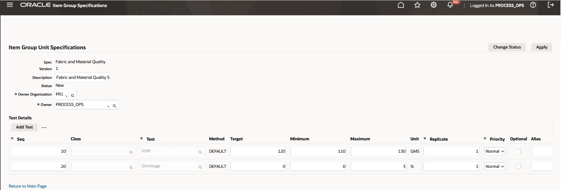 Item Group Unit Specification