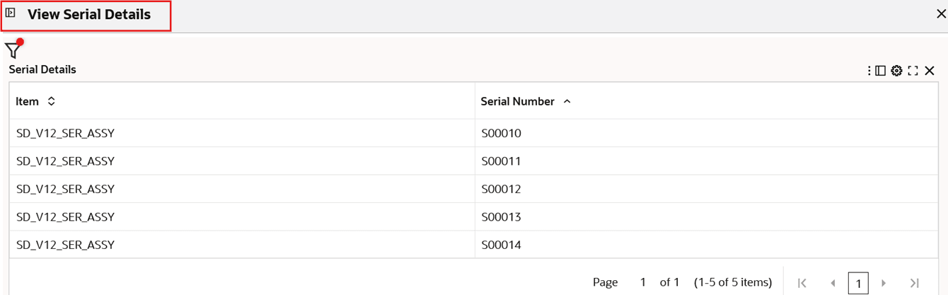 View Serial Details