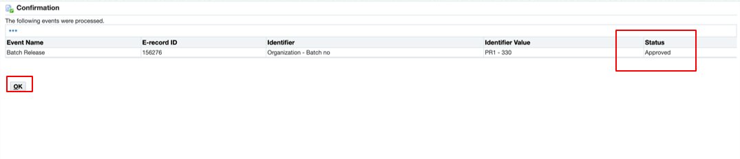 Approved Status
