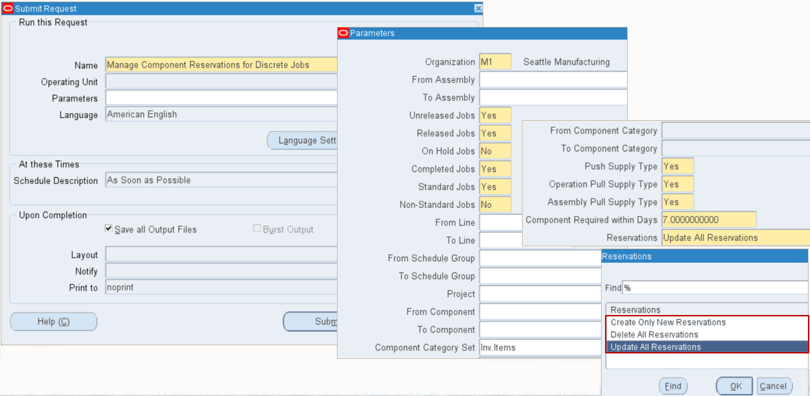 Manage Component Reservations for Discrete Jobs concurrent program