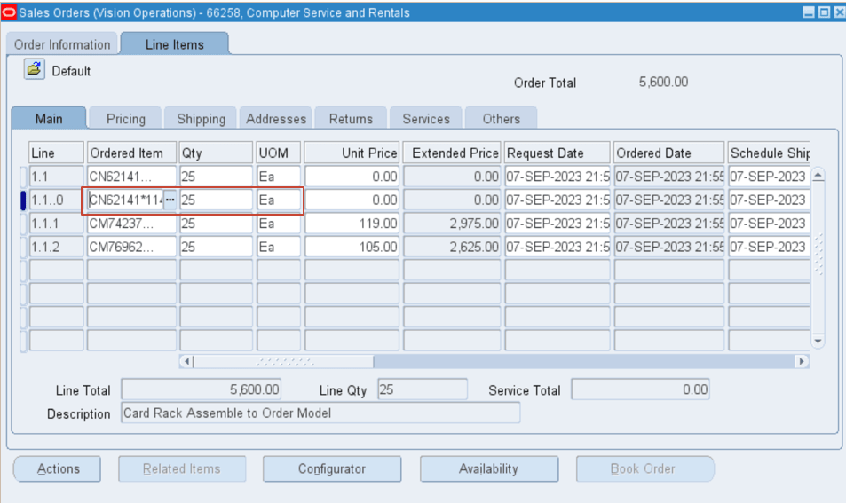 CTO Sales Order