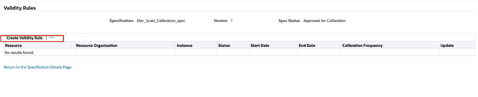 Create Validity Rule