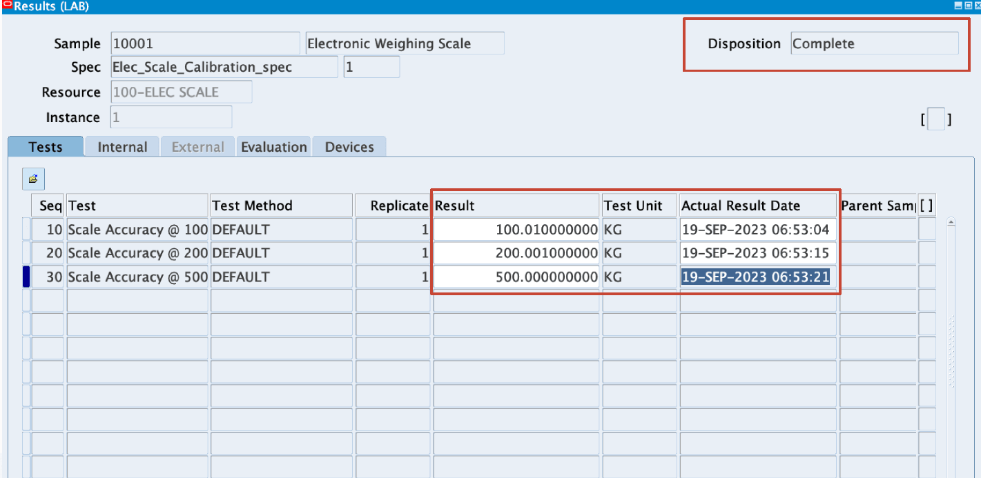 Calibration Resuts