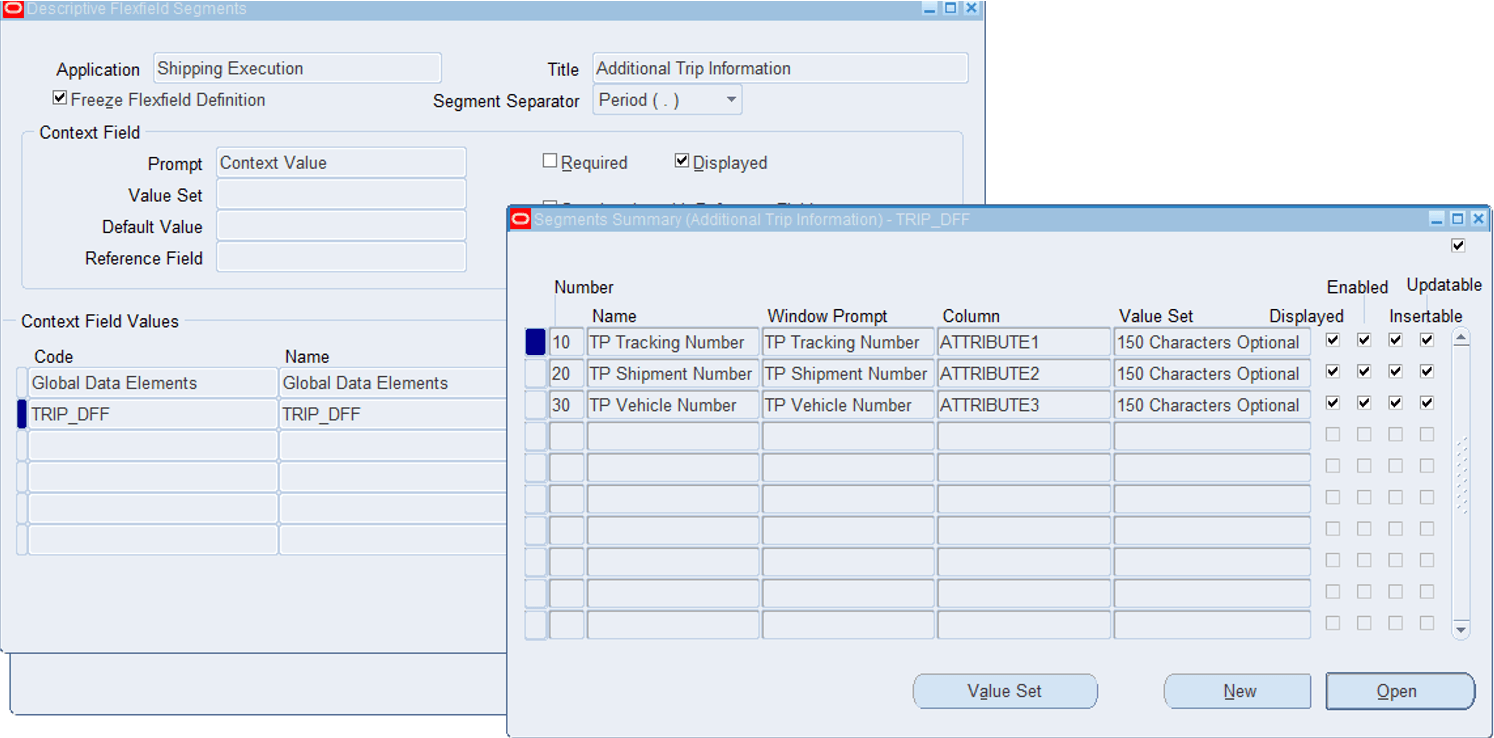 DFF Setup for Additional Trip Information